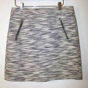 LOFT Black and White Textured Skirt